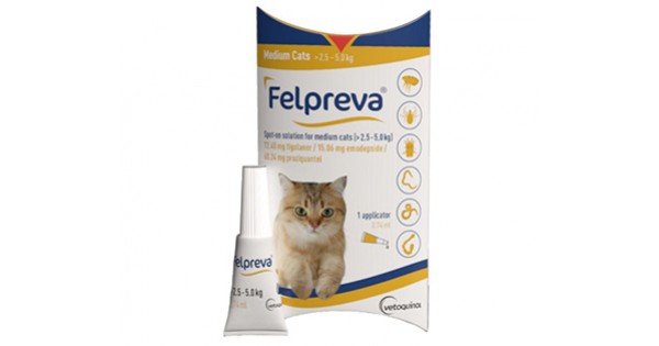 Felpreva for Cats 2.5-5kg (5.5-11lbs) 2 Pack - Cat Topical Allwormers