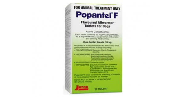 Popantel F Allwormer 10kg 22lbs Dogs Puppies